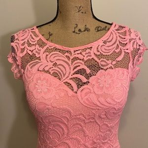 Hot pink lace dress